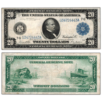 United States 1914 $20 Twenty Dollars Chicago Federal Reserve Note - VF