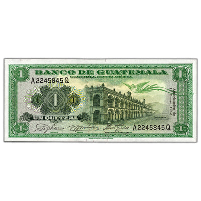 Guatemala 1962 1 One Quetzal Note P #43e - Uncirculated