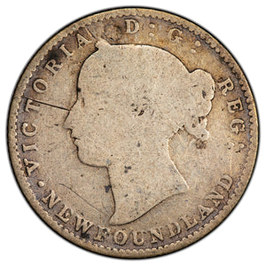 SOLD Newfoundland 1873 10 Cents Dime Silver Coin - Scratches