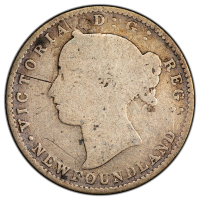 Newfoundland 1873 10 Cents Dime Silver Coin - Scratches