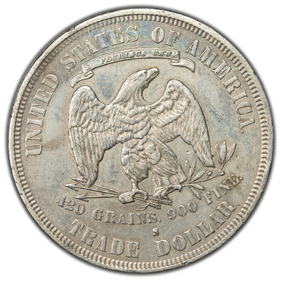 SOLD United States 1877-S $1 Trade Dollar Silver Coin - Scratched/Cleaned