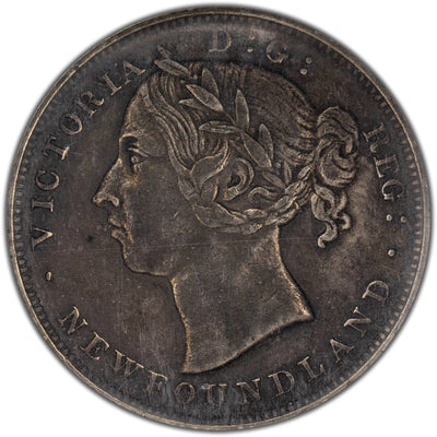 Newfoundland 1890 20 Cents Silver Coin - ICCS EF-40