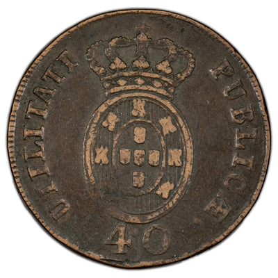 Portugal 1812 40 Reis Pataco Coin JR #10