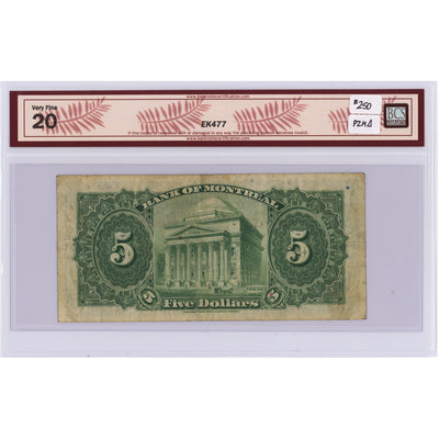 SOLD $5 1942 Bank of Montreal Canada Chartered Note #505-64-02 - BCS VF-20