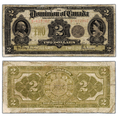 SOLD $2 1914 Dominion of Canada Note Series S DC-22e - Circulated