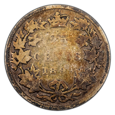 Canada 1893 25 Cents Quarter Silver Coin