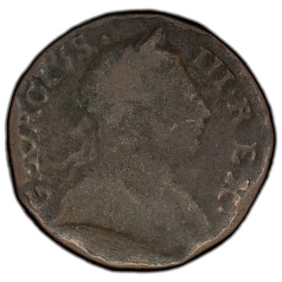 Great Britain 1772 1/2d Half Penny Coin KM #601 - Damaged