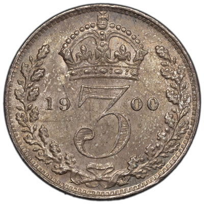 Great Britain 1900 3 Pence Silver Coin KM #777