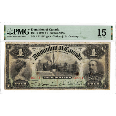 $4 1900 Dominion of Canada Note Courtney DC-16 - PMG F-15