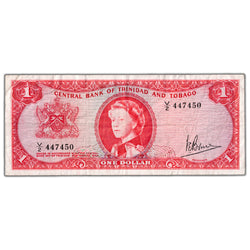 Trinidad & Tobago 1964 $1 One Dollar Note P #26c - Circulated