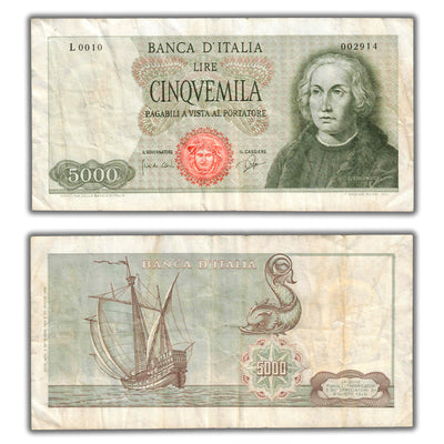 Italy 1964 5000 Lire Note P #98a