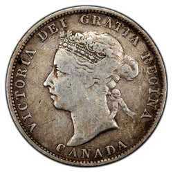 SOLD Canada 1894 25 Cents Quarter Silver Coin - Fine