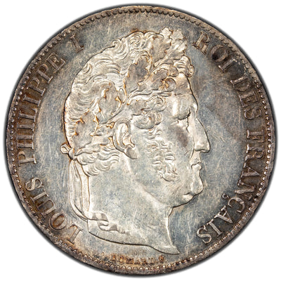 France 1844 A 5 Francs Silver Coin