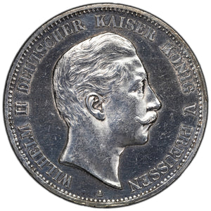 SOLD Germany Prussia 1903-A 5 Mark Silver Coin - Cleaned