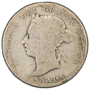 SOLD Canada 1887 25 Cents Quarter Silver Coin - Key Date - AG
