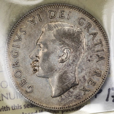 SOLD Canada 1948 50 Cents Half Dollar Silver Coin - ICCS VF-20