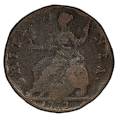 Great Britain 1772 1/2d Half Penny Coin KM #601 - Damaged