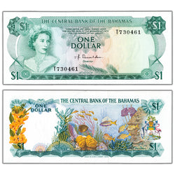 Bahamas 1974 $1 One Dollar Note P #35a - AU/UNC