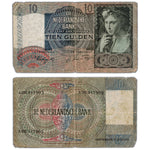 Netherlands 1940 10 Ten Gulden Note P #56b - Circulated