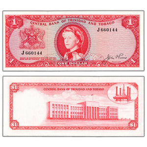 Trinidad & Tobago ND (1964) $1 One Dollar Note P #26a - AU+