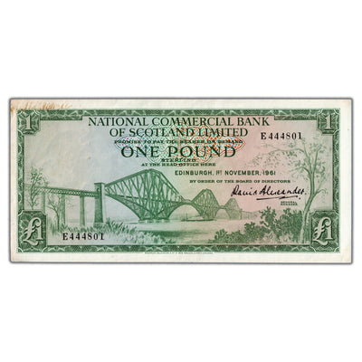 Scotland National Commercial Bank 1961 1 One Pound Note