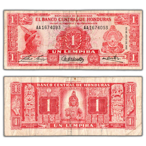SOLD Honduras 1965 1 One Lempira Note P 354Ab