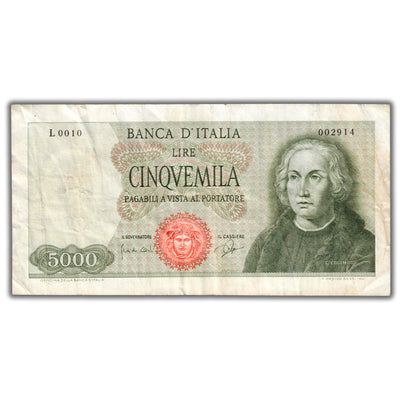 Italy 1964 5000 Lire Note P #98a