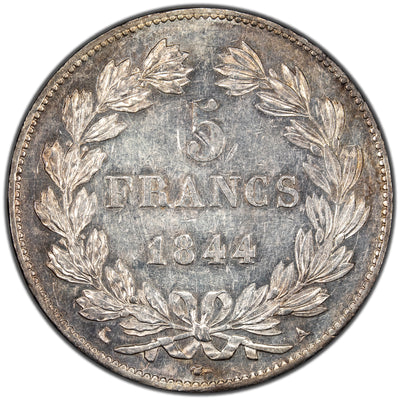 France 1844 A 5 Francs Silver Coin