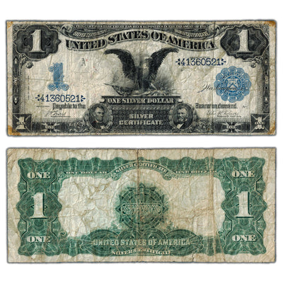 SOLD United States 1899 $1 One Dollar Silver Certificate "Black Eagle" - Tape on Corners