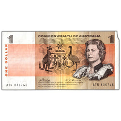 Australia ND (1966-72) $1 One Dollar Note P #37c - Missing Corner