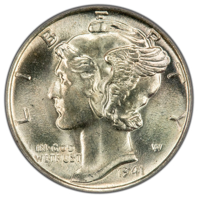 United States 1941 10 Cents Mercury Dime Silver Coin - PCGS MS-66