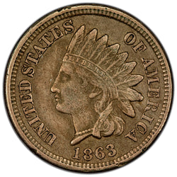 United States 1863 1c Indian Head Cent Coin