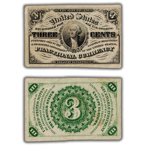 SOLD United States 1863 3rd Series 3 Cents Fractional Currency Note Fr #1226