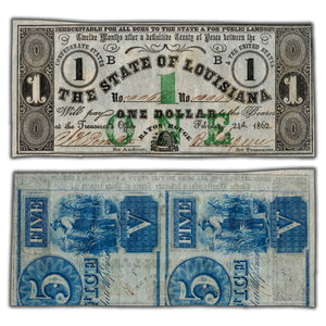 SOLD United States 1862 State of Louisiana $1 Obsolete Note