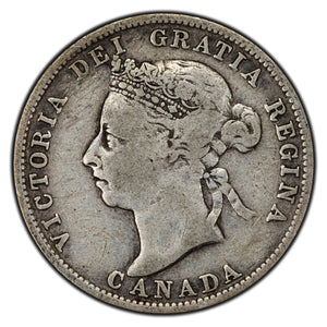SOLD Canada 1888 Wide 8's 25 Cents Quarter Silver Coin - VG
