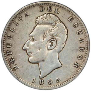 SOLD Ecuador 1895 Lima Sucre Silver Coin KM #53