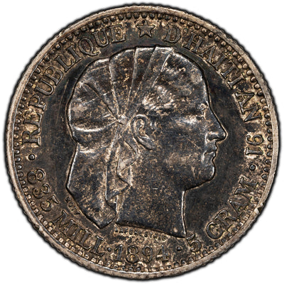 Haiti 1894 20 Centimes Silver Coin KM #45