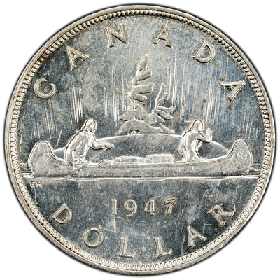 SOLD Canada 1947 Blunt 7 $1 Silver Dollar Coin - EF-45