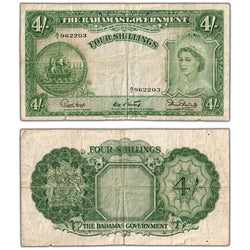 Bahamas ND (1953) 4 Four Shillings Note P #13b - Circulated