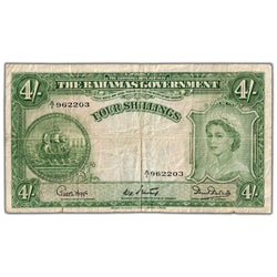 Bahamas ND (1953) 4 Four Shillings Note P #13b - Circulated