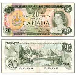 $20 1979 Bank of Canada Note BC-54a Lightly Offset Error - Circulated