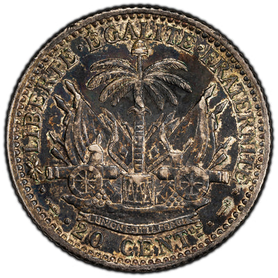 Haiti 1894 20 Centimes Silver Coin KM #45