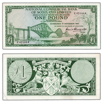 Scotland National Commercial Bank 1961 1 One Pound Note