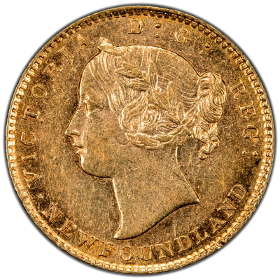 SOLD Newfoundland 1885 $2 Two Dollars Gold Coin - Choice AU+