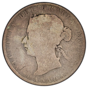 SOLD Canada 1870 LCW 50 Cents Half Dollar Silver Coin - Circulated
