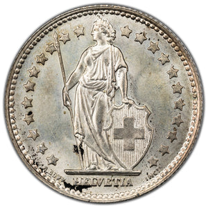 SOLD Switzerland 1946-B 1 Franc Silver Coin KM #24