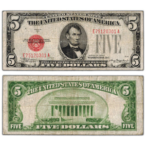 SOLD United States 1928 $5 Legal Tender Note - Circulated