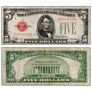 SOLD United States 1928 $5 Legal Tender Note - Circulated