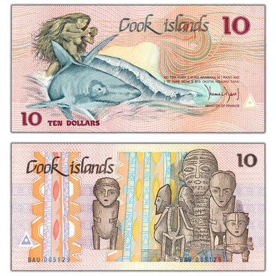 Cook Islands 1987 $10 Ten Dollars Note P #4a - Uncirculated