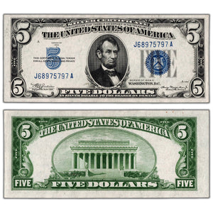 SOLD United States 1934 $5 Silver Certificate Note - AU